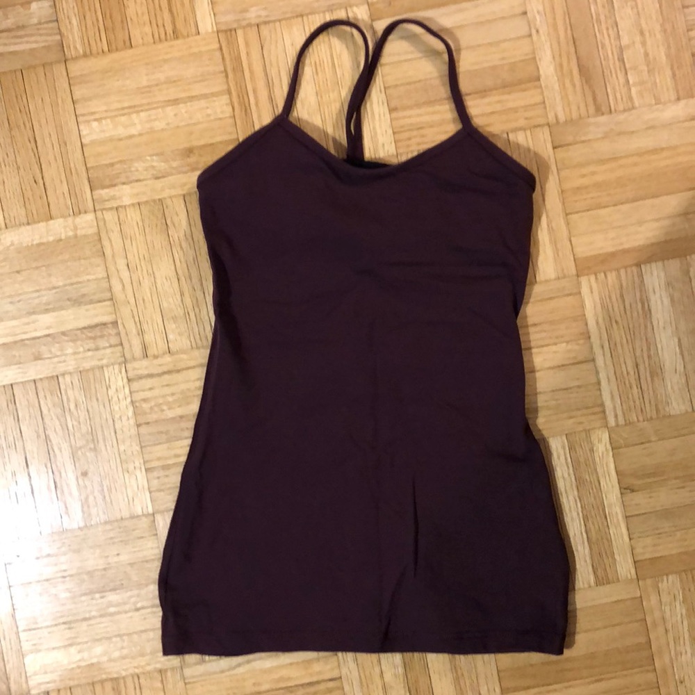 Lululemon power Y tank, burgundy, size 4